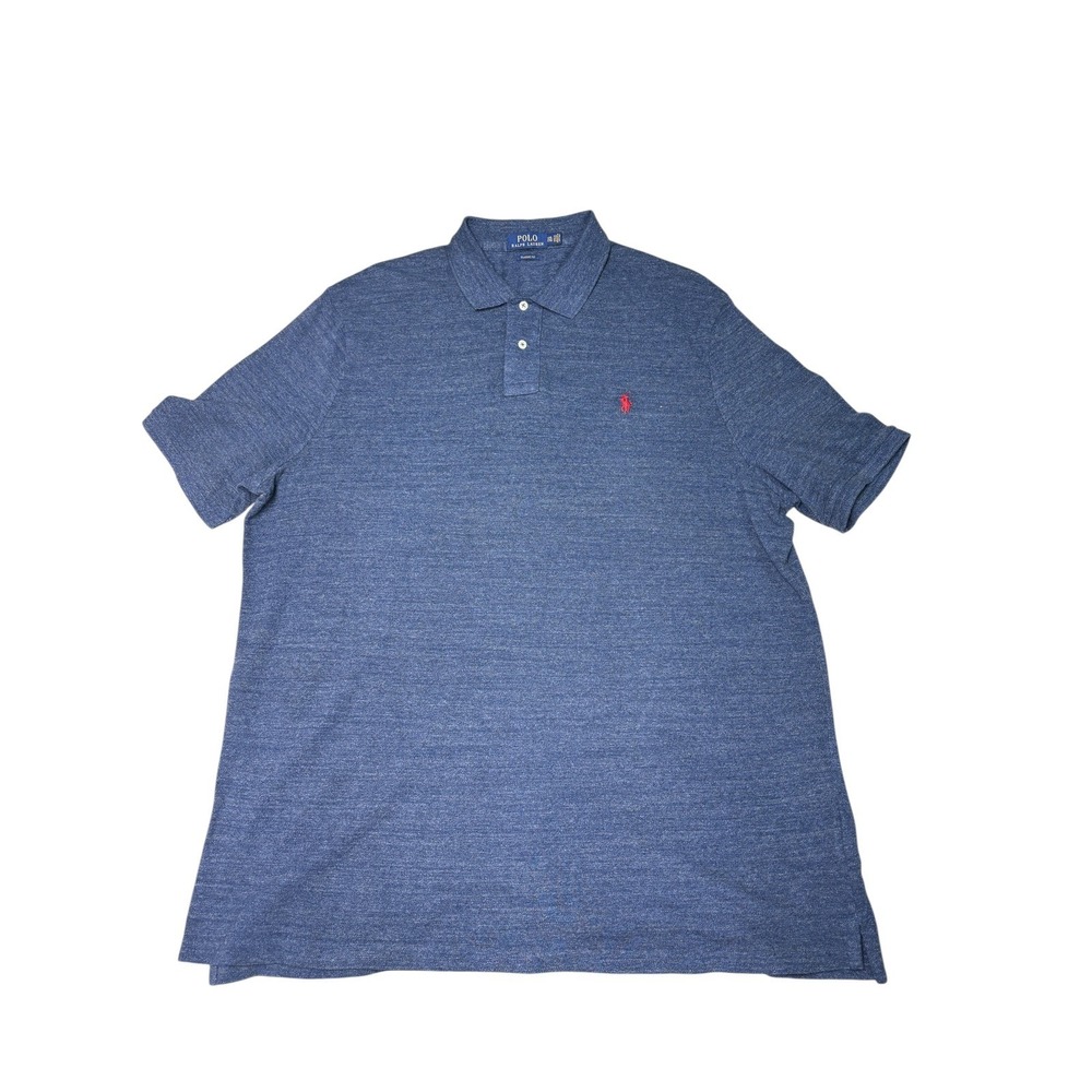 Polo Ralph Lauren Mens XXL Classic Fit Polo‎ Shirt Blue Red Pony Logo